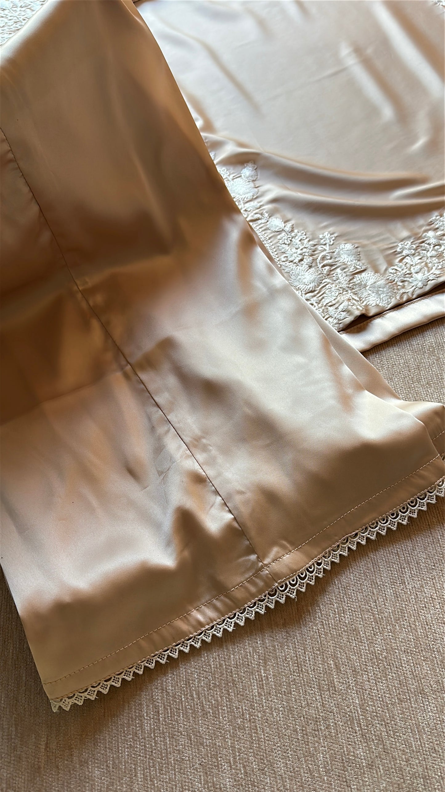Mink Ivory Élan — Embroidered Silk 2-Piece Set