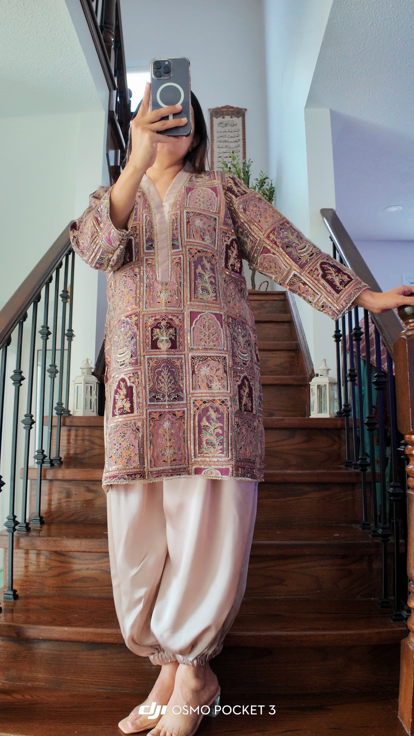 Naqsh Heritage – Embroidered Shirt & Silk Balloon Pants