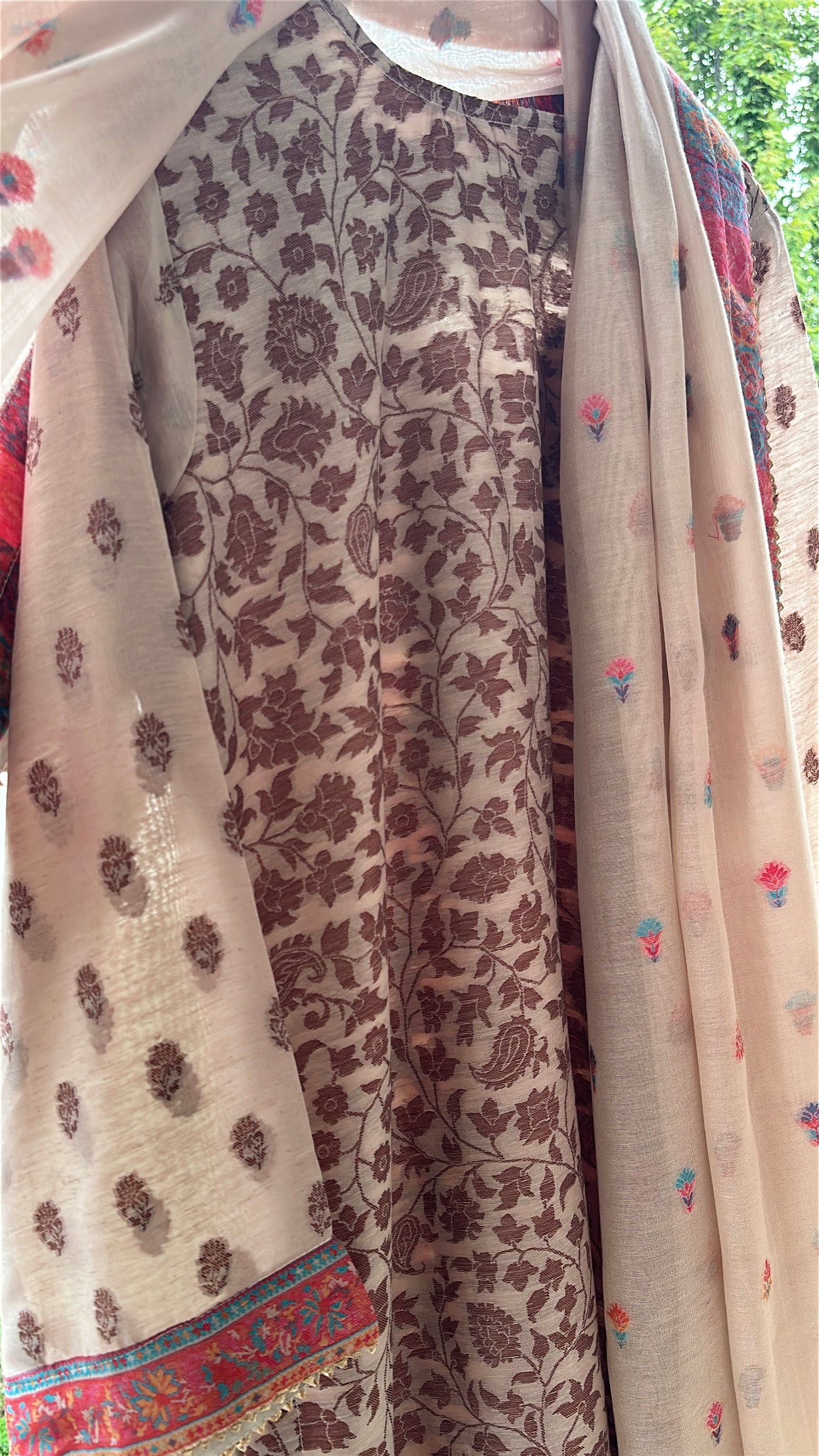 Naqsh-e-Kashmir — Kalamkari Heritage Pashmina Three-Piece Set