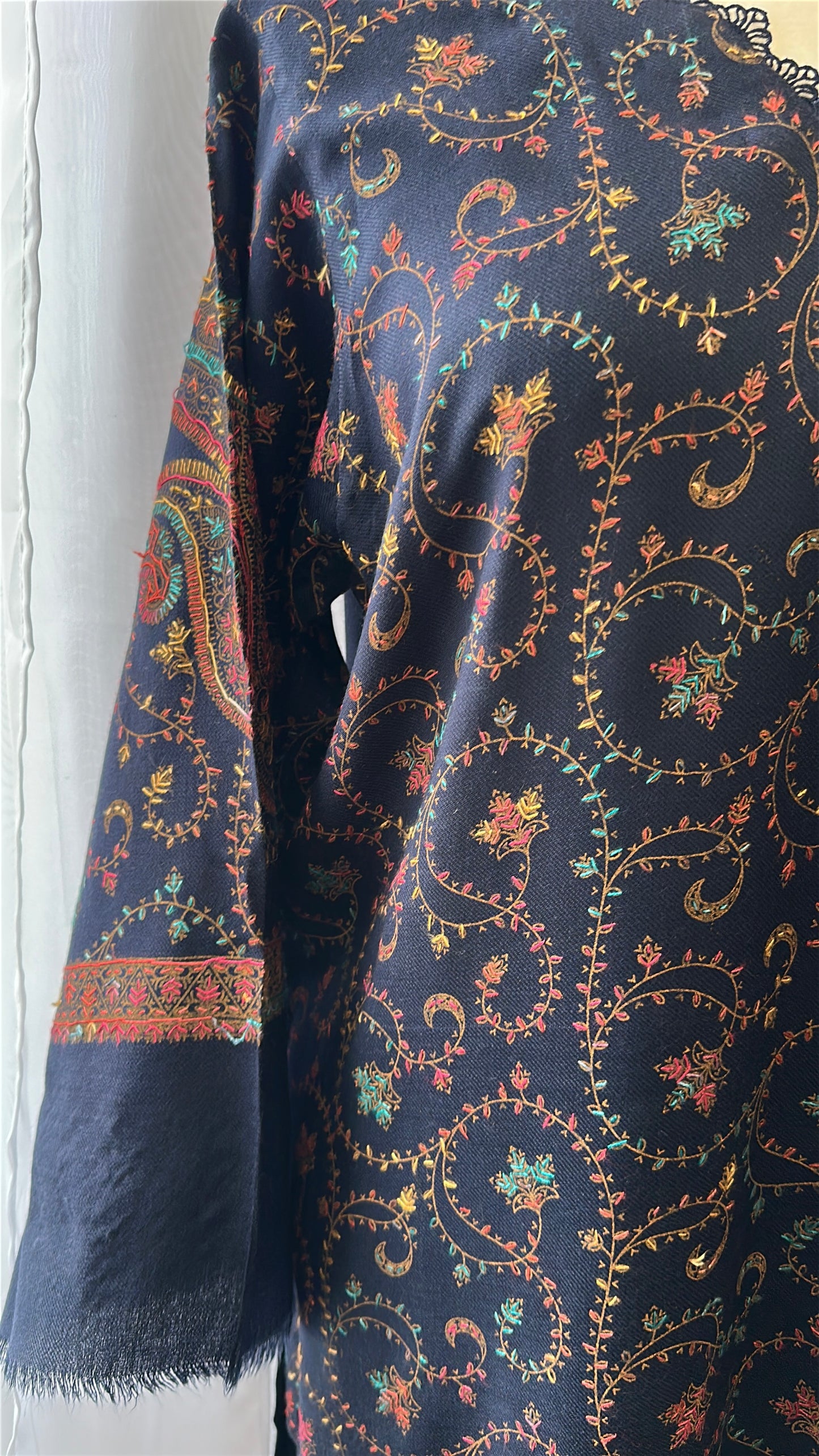 Noor-e-Neelam – Kalamkari Shawl Shirt