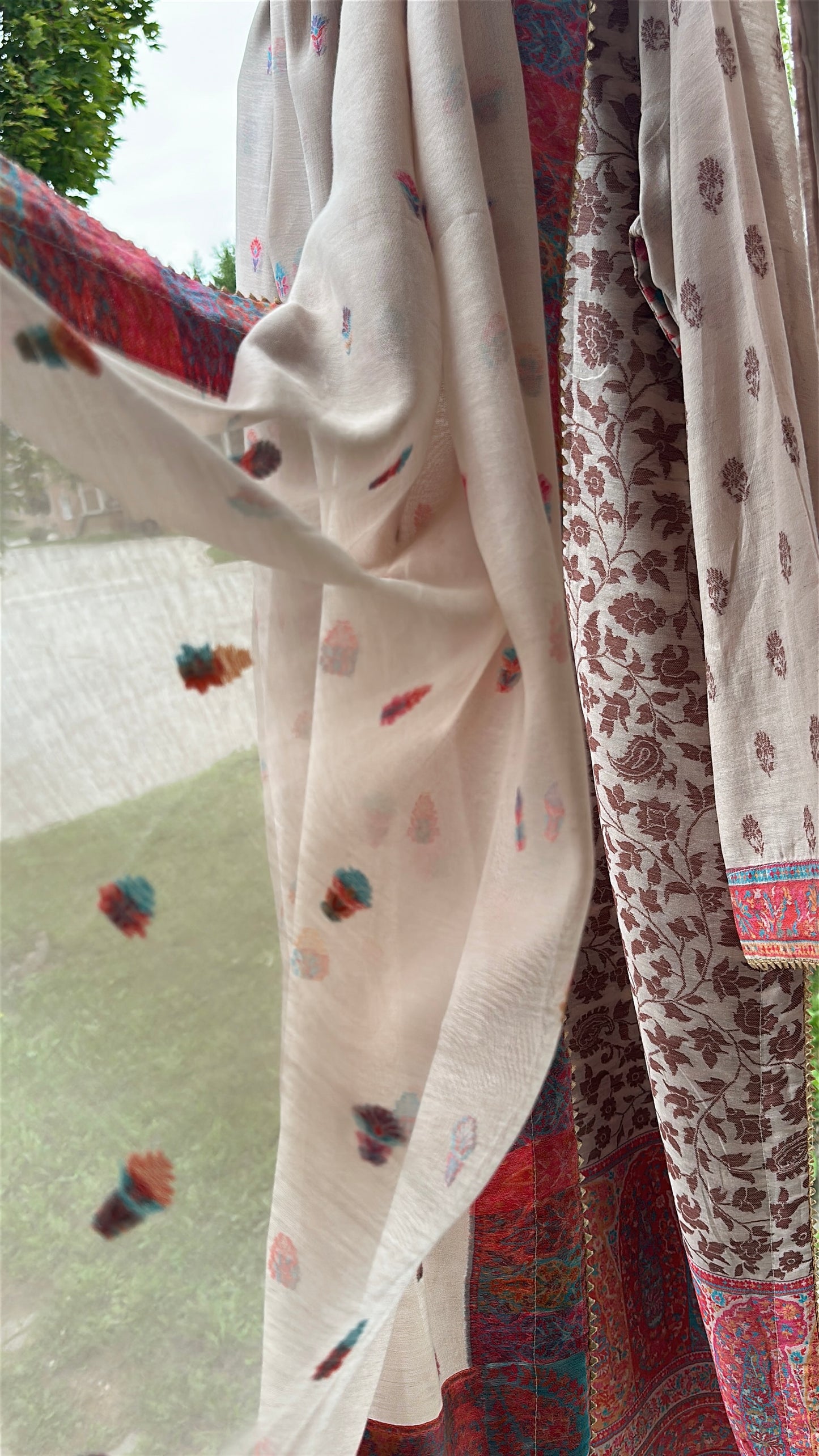 Naqsh-e-Kashmir — Kalamkari Heritage Pashmina Three-Piece Set