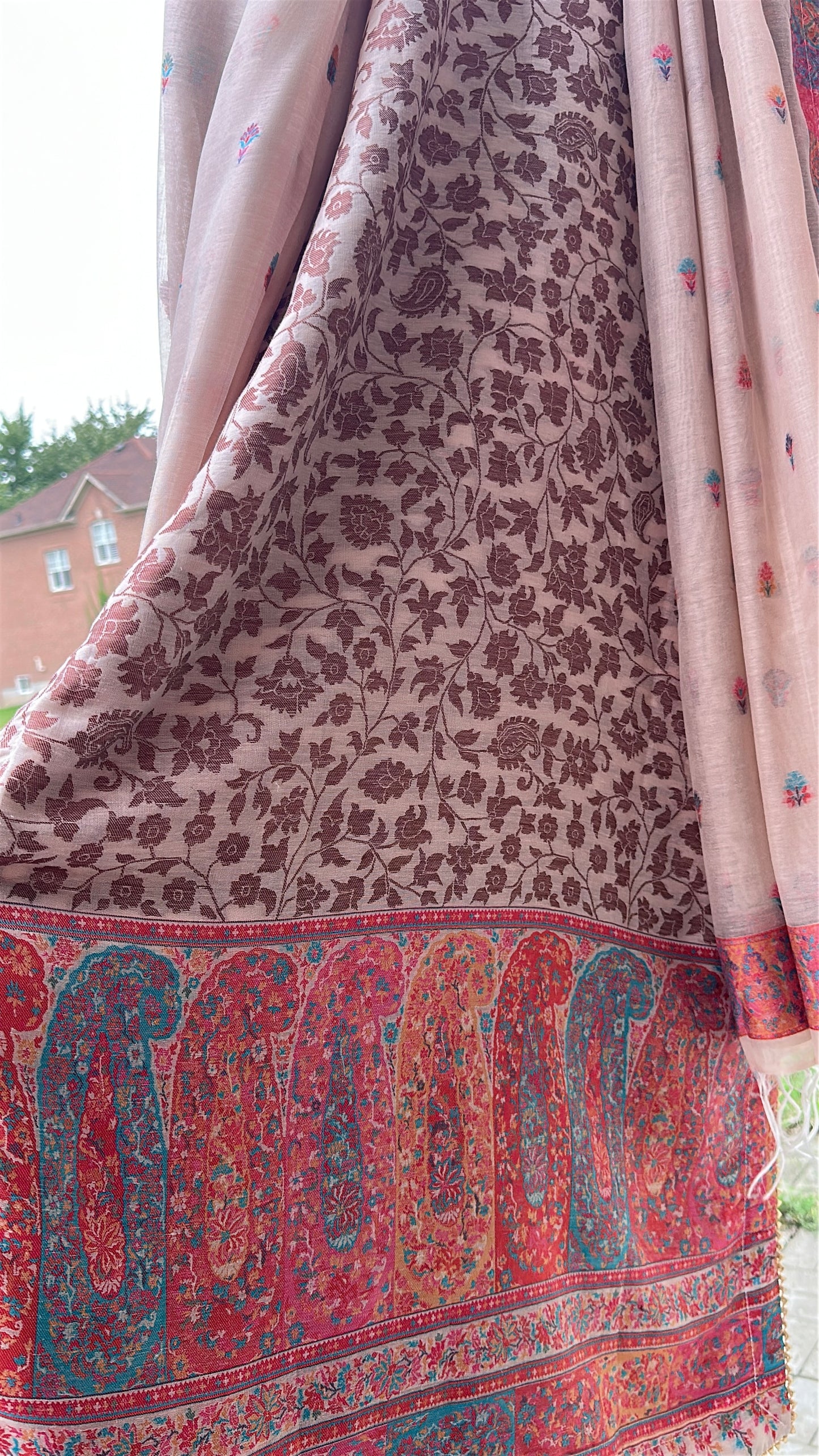 Naqsh-e-Kashmir — Kalamkari Heritage Pashmina Three-Piece Set