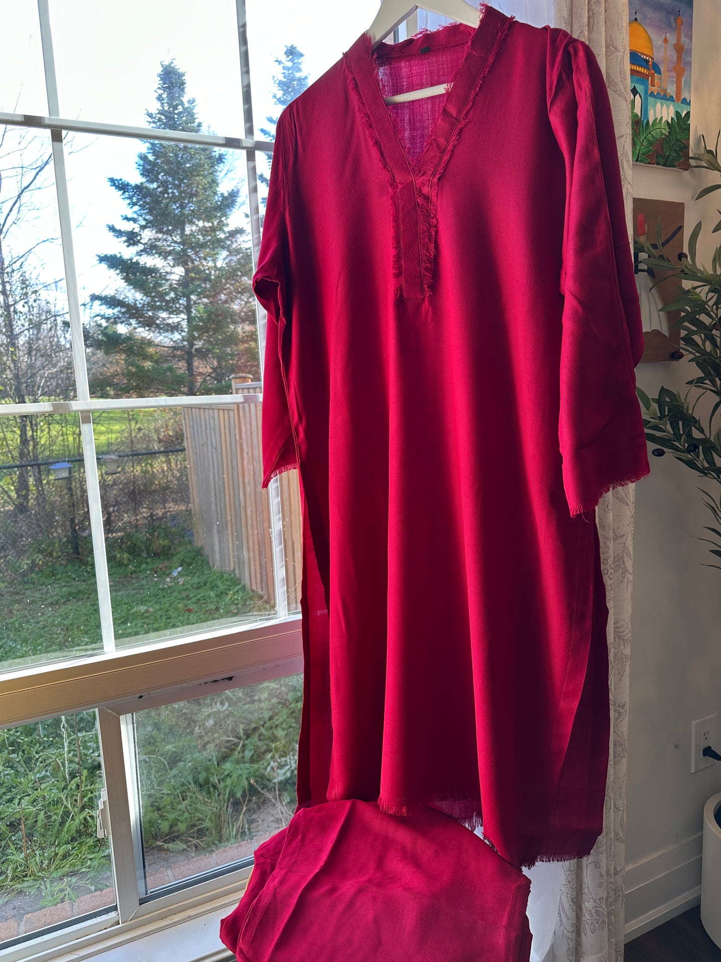 Crimson Ember – Pashmina Cord Set (Red)