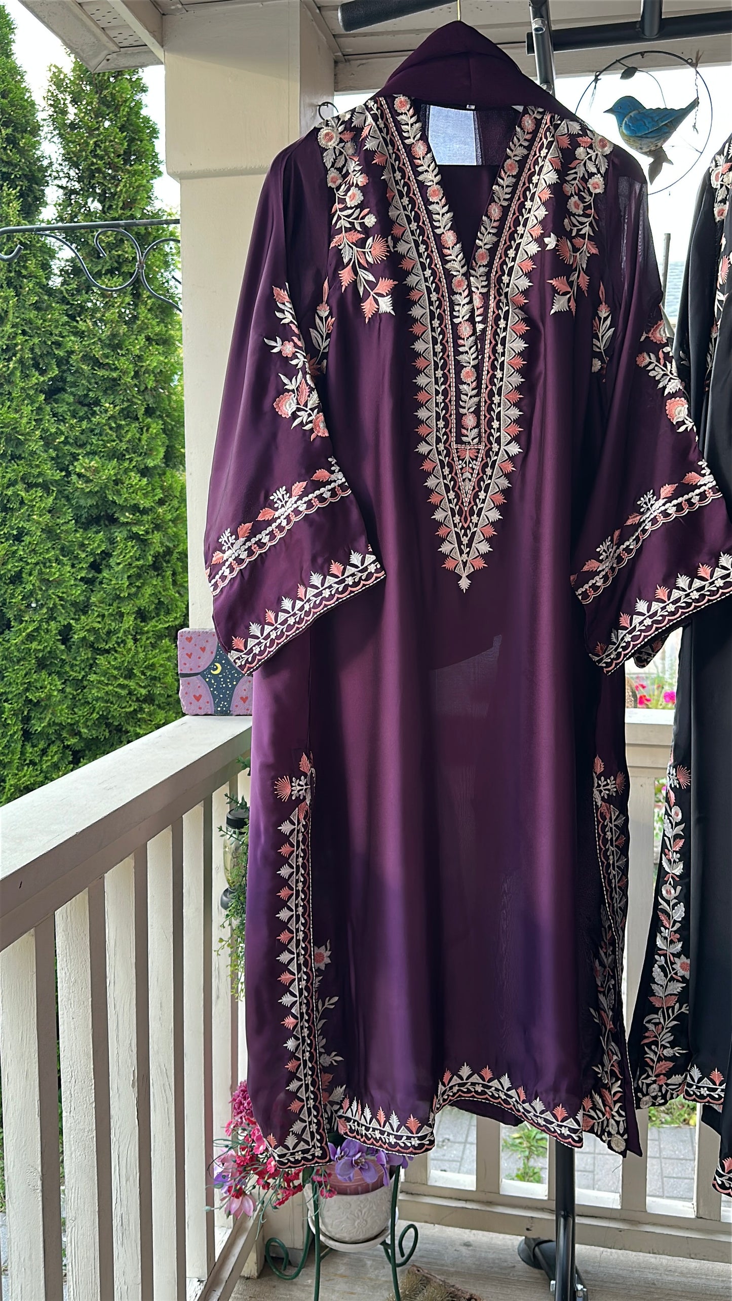 Mehr Mulberry — Embroidered Silk Kaftaan 3-Piece Set