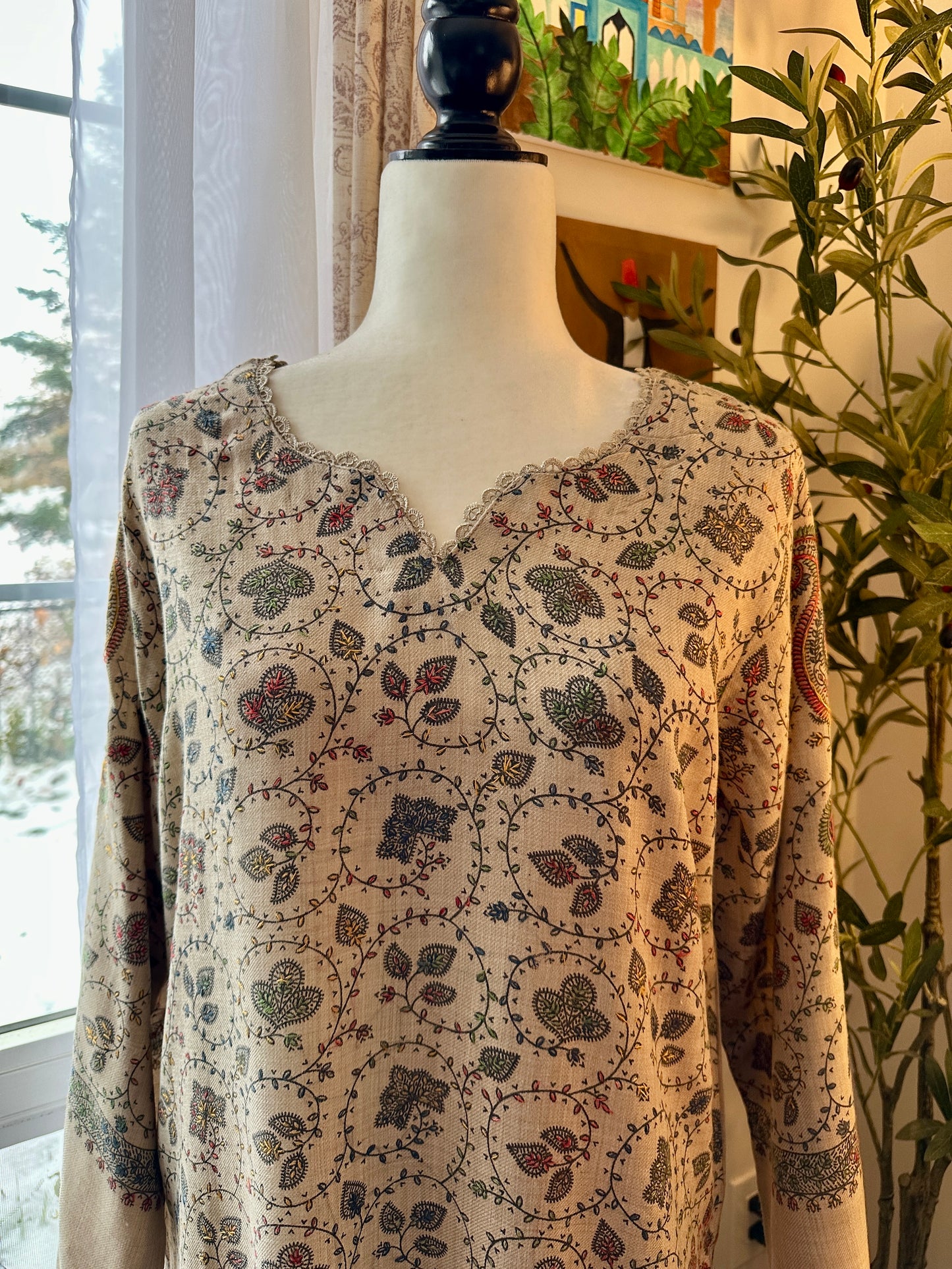 Bagh-e-Kalam – Kalamkari Shawl Shirt