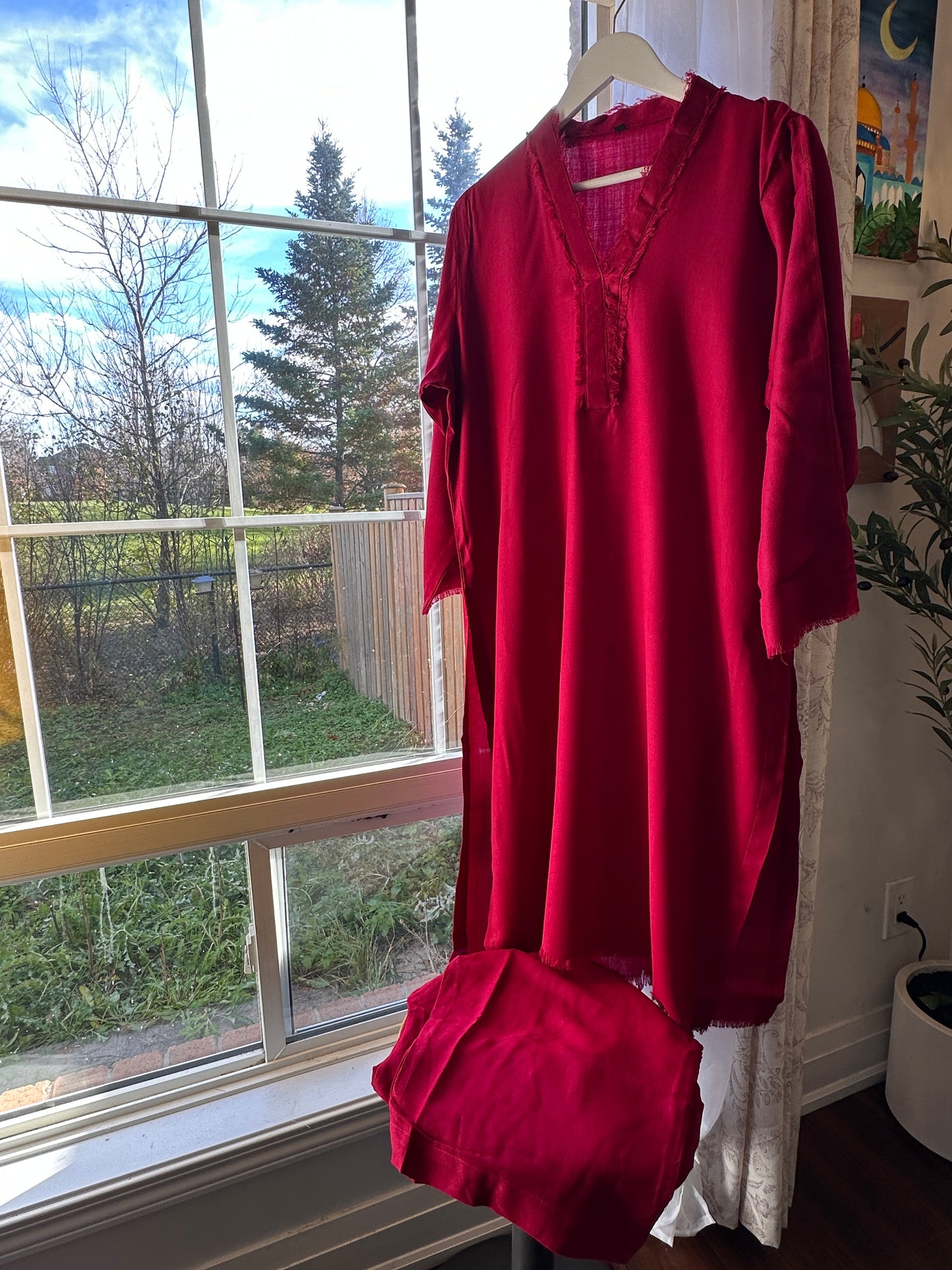 Crimson Ember – Pashmina Cord Set (Red)