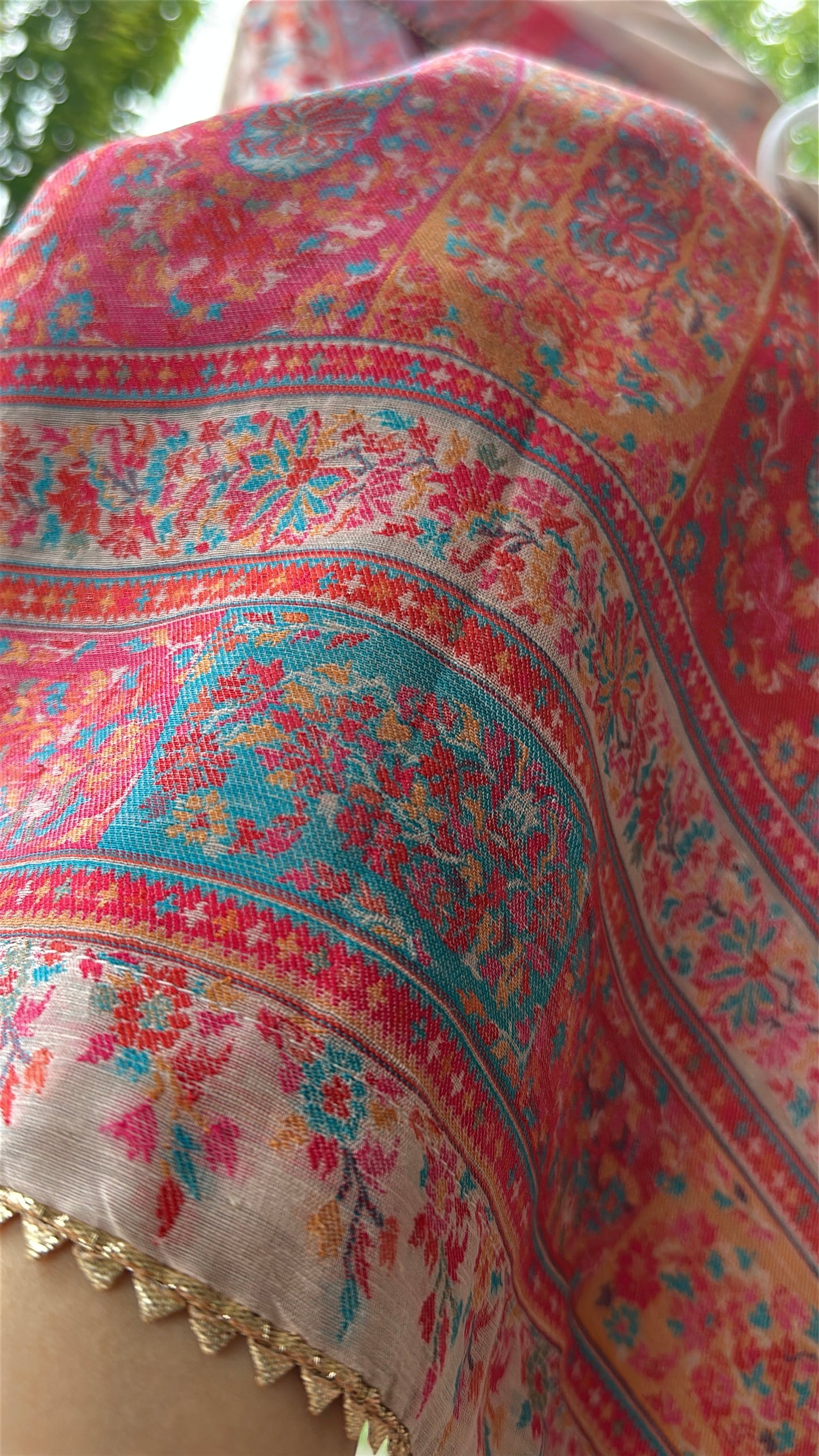 Naqsh-e-Kashmir — Kalamkari Heritage Pashmina Three-Piece Set