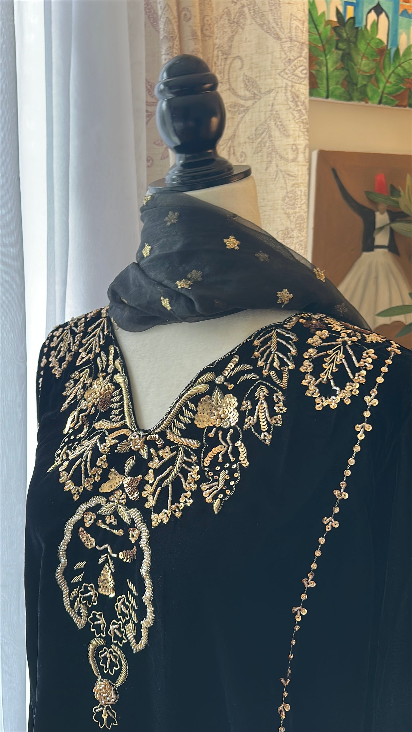 Noir Élysée Velvet – Handworked Luxe Ensemble