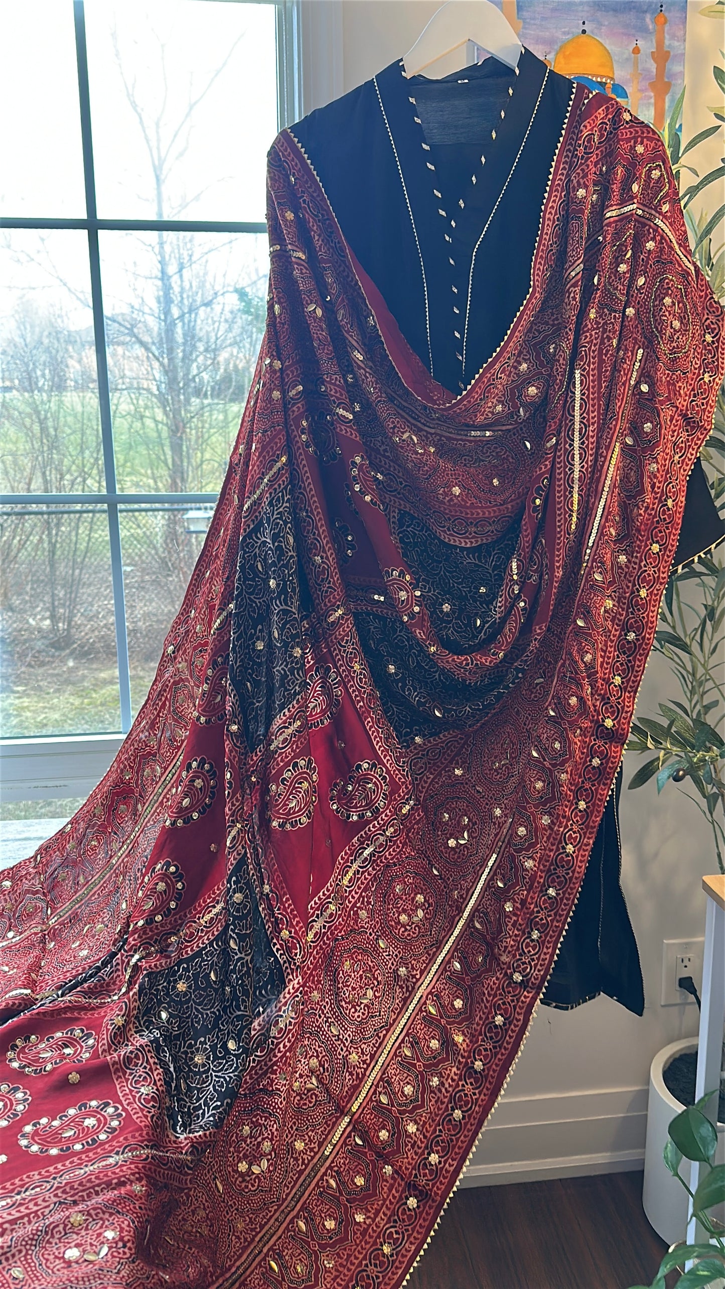 Ajrak Zarqash Noir Élan – Heritage Reimagined