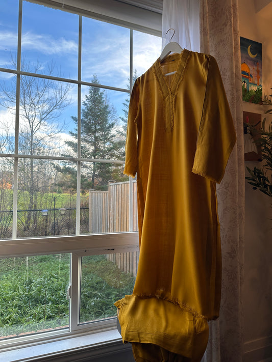 Marigold – Pashmina Cord Set (Mustard Yellow)