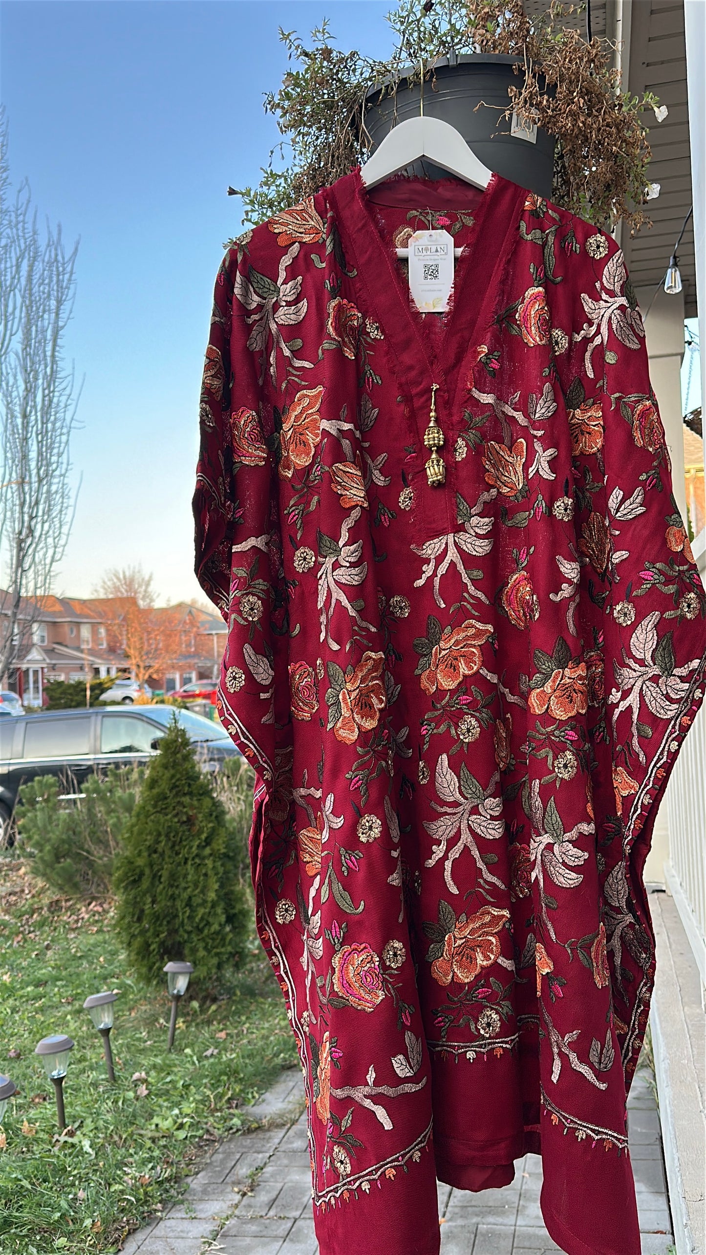 Gulab Jal – A Deep Maroon Kaftan