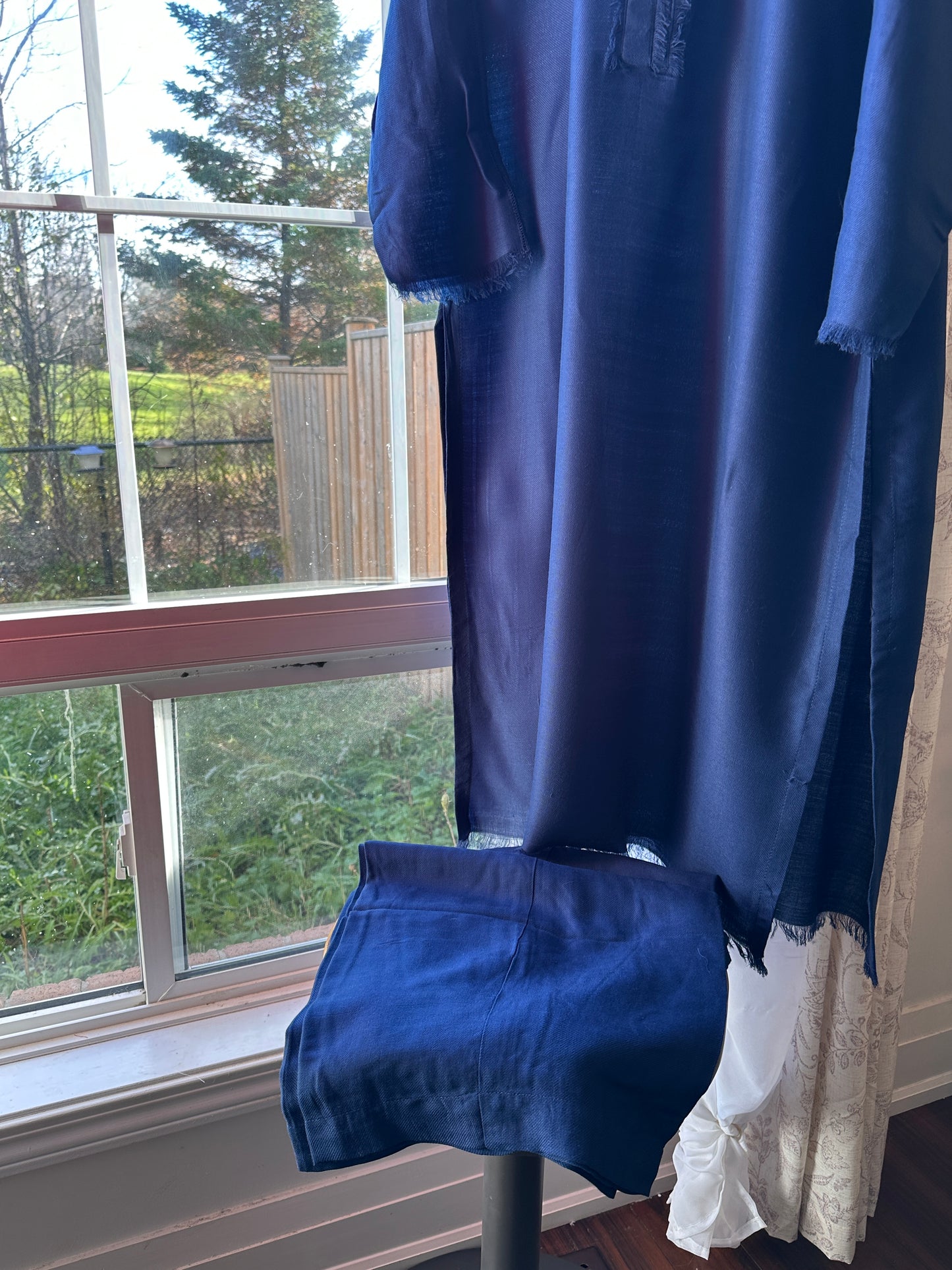 Midnight Mirage – Pashmina Cord Set (Navy Blue)