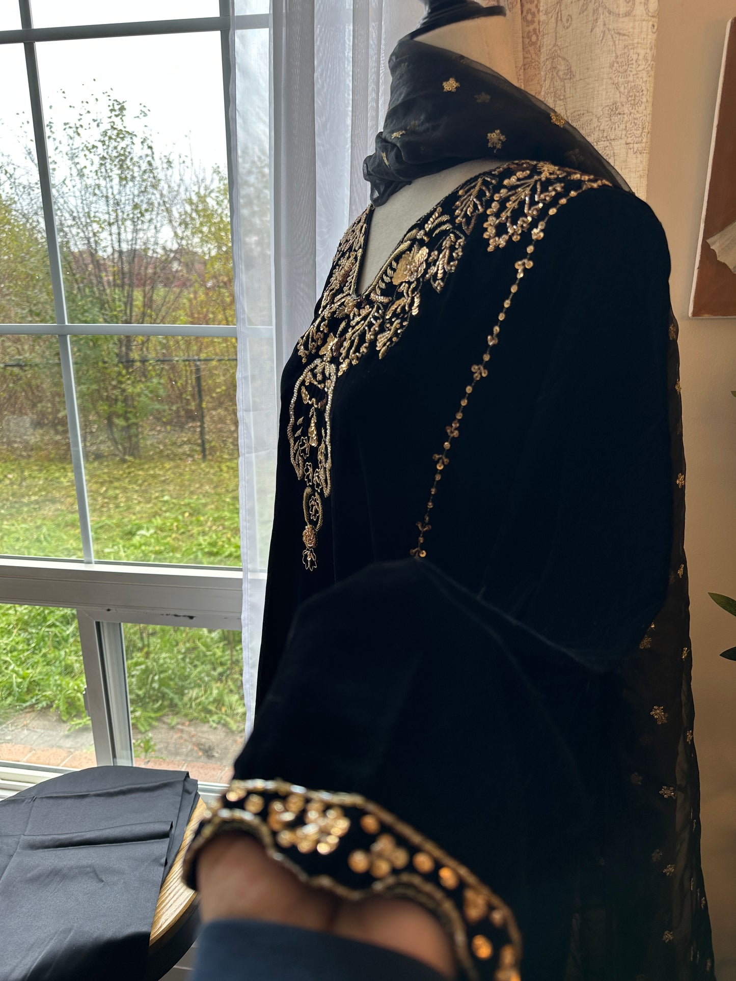 Noir Élysée Velvet – Handworked Luxe Ensemble