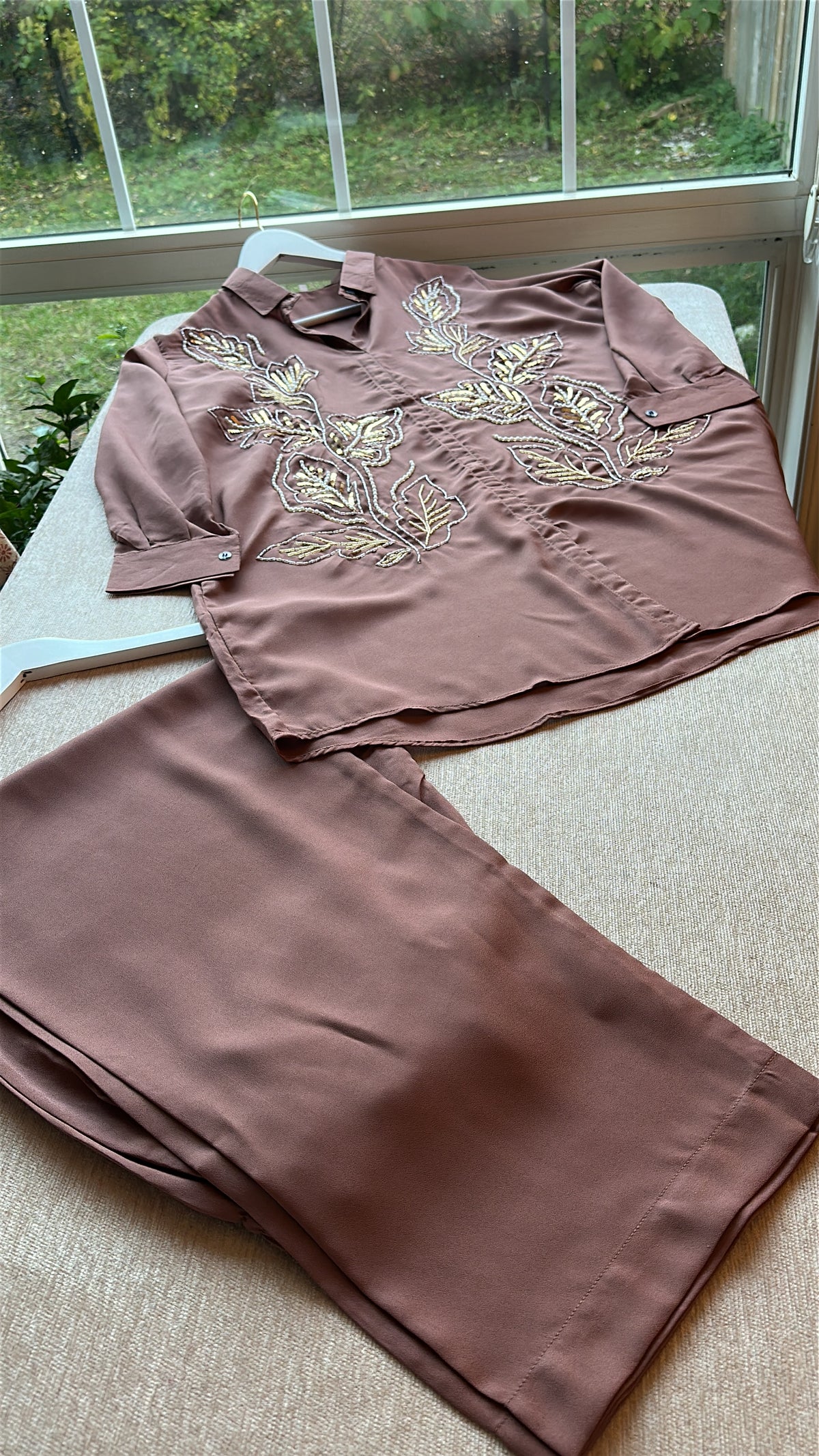 Cinnamon Darchini — Hand-Embroidered Georgette Co-ord Set