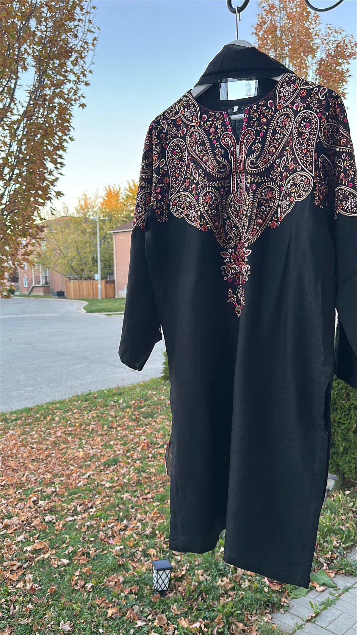 Midnight Bloom / Pure Pashmina Kashmira — 3-Piece Set