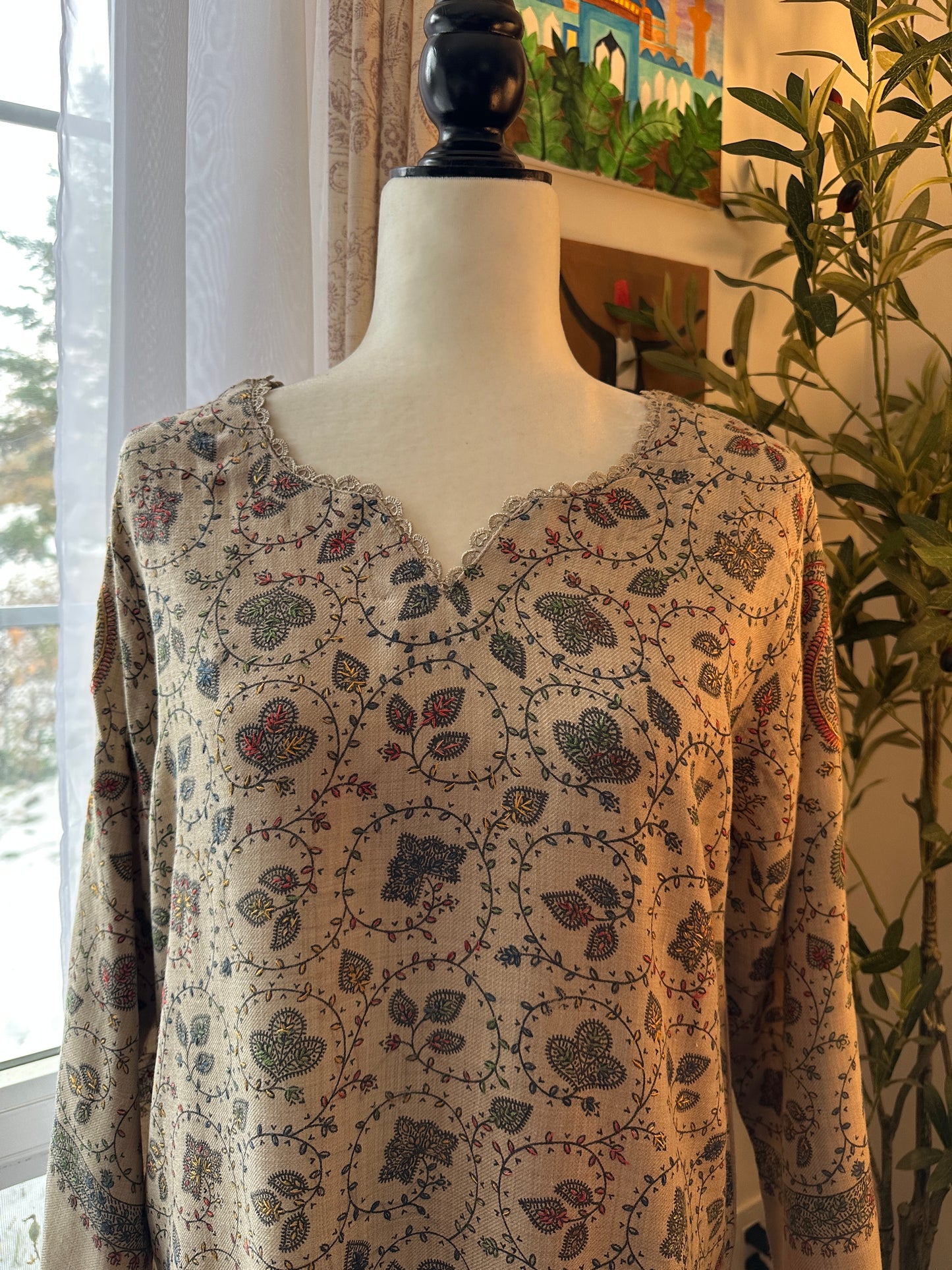 Bagh-e-Kalam – Kalamkari Shawl Shirt