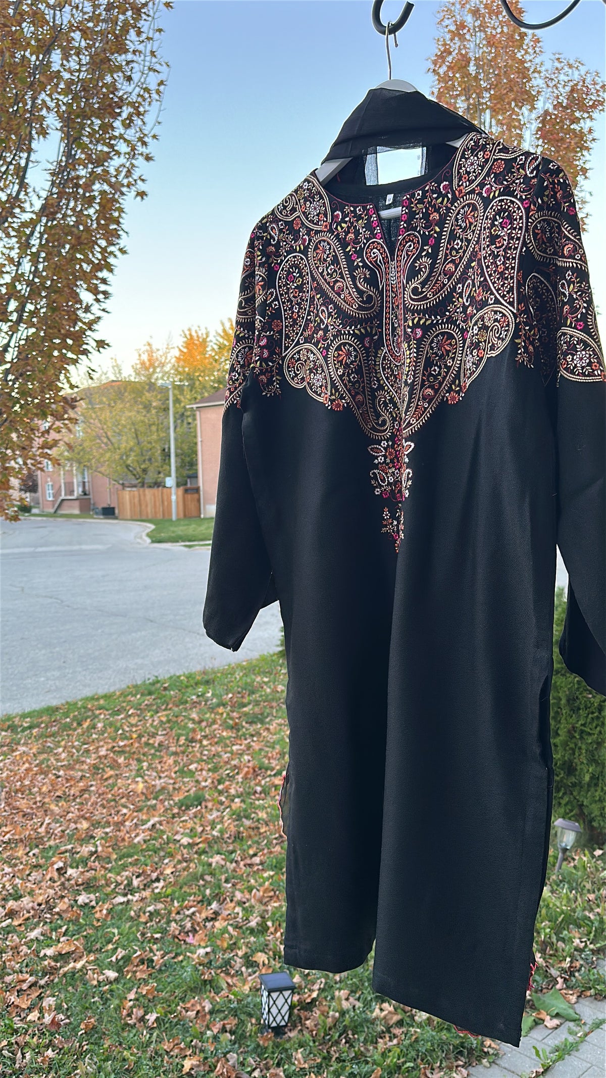 Midnight Bloom / Pure Pashmina Kashmira — 3-Piece Set