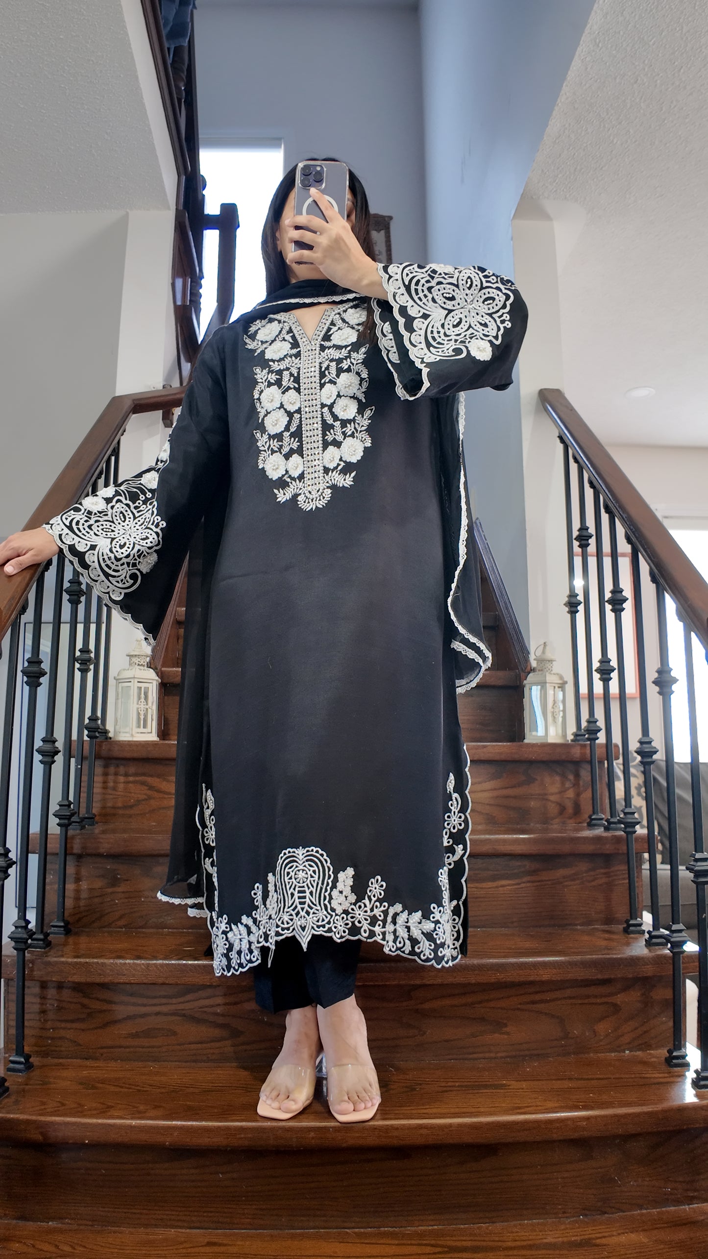 Noir Melody – 3-Piece Kaftan Set