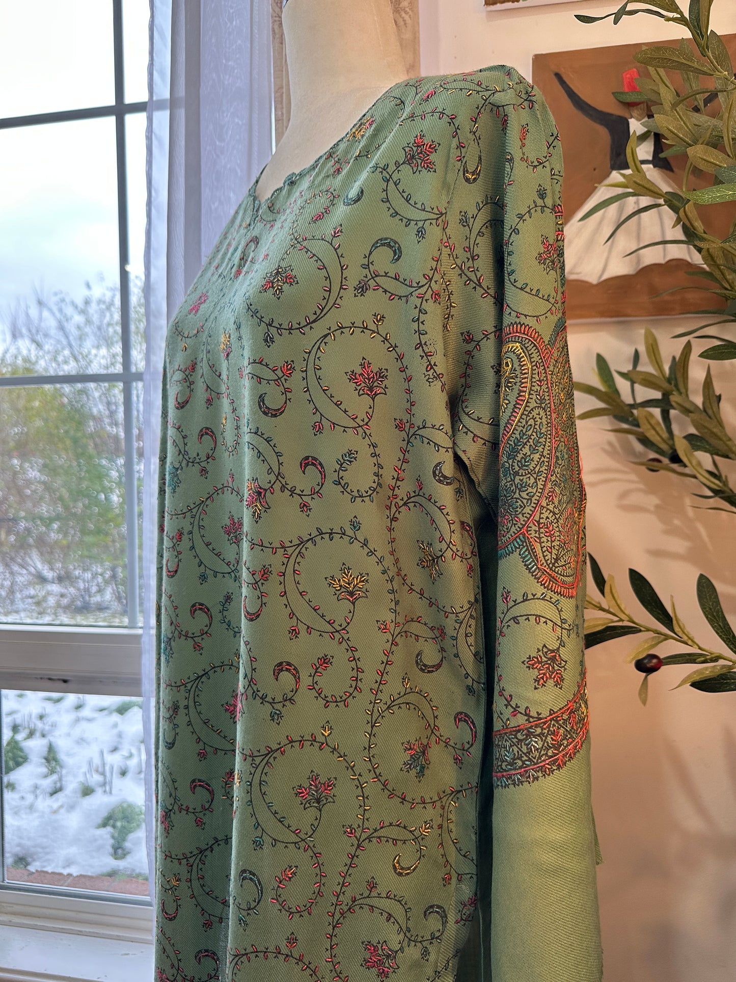 Sabr-e-Sabz – Kalamkari Shawl Shirt
