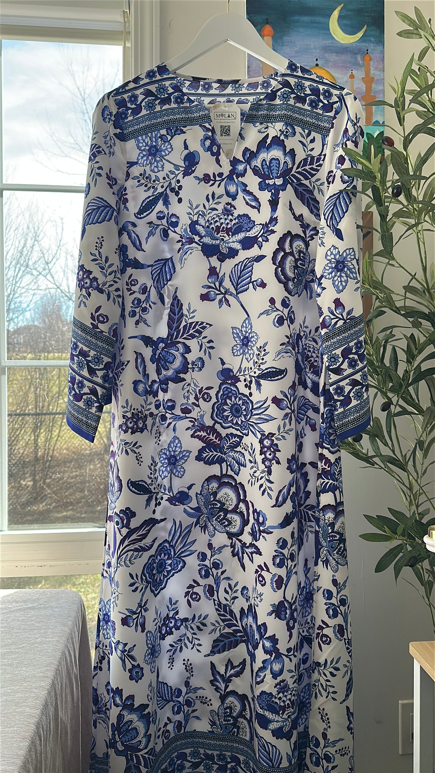 Sapphire Garden – The Silk Statement Dress