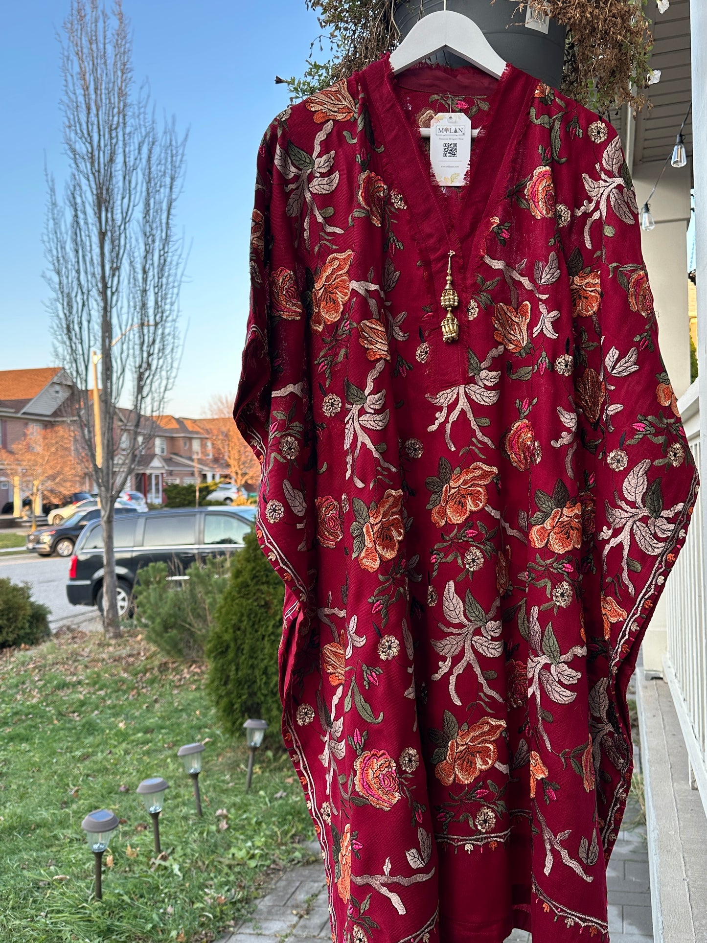 Gulab Jal – A Deep Maroon Kaftan