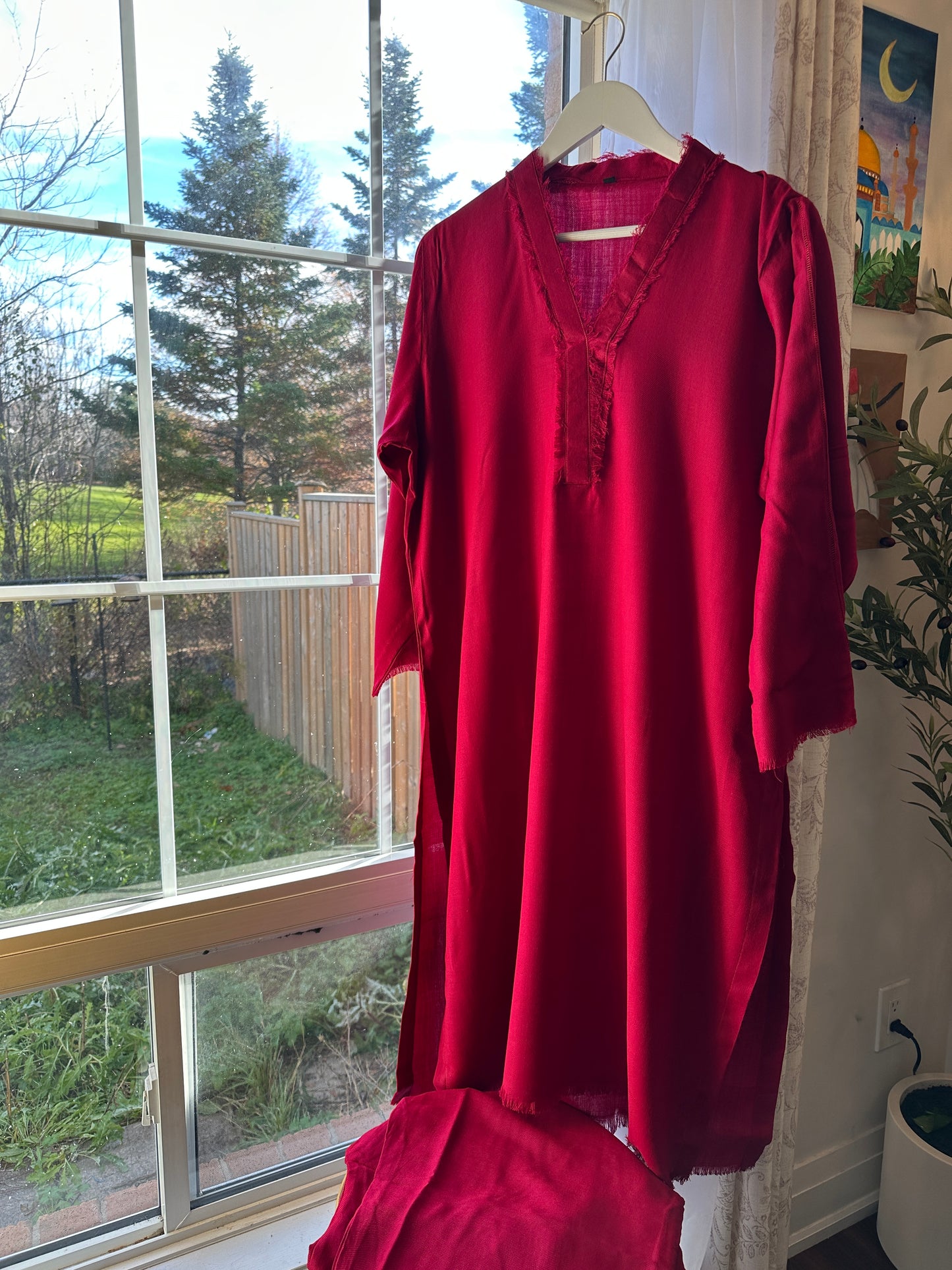 Crimson Ember – Pashmina Cord Set (Red)