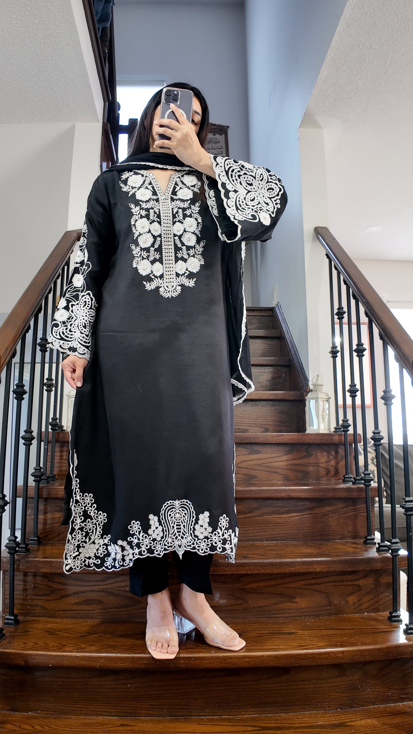 Noir Melody – 3-Piece Kaftan Set