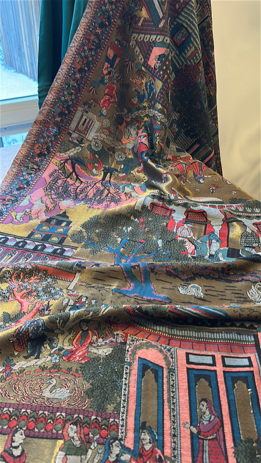 Moonlit Darbaar Shawl – A Love That Waited