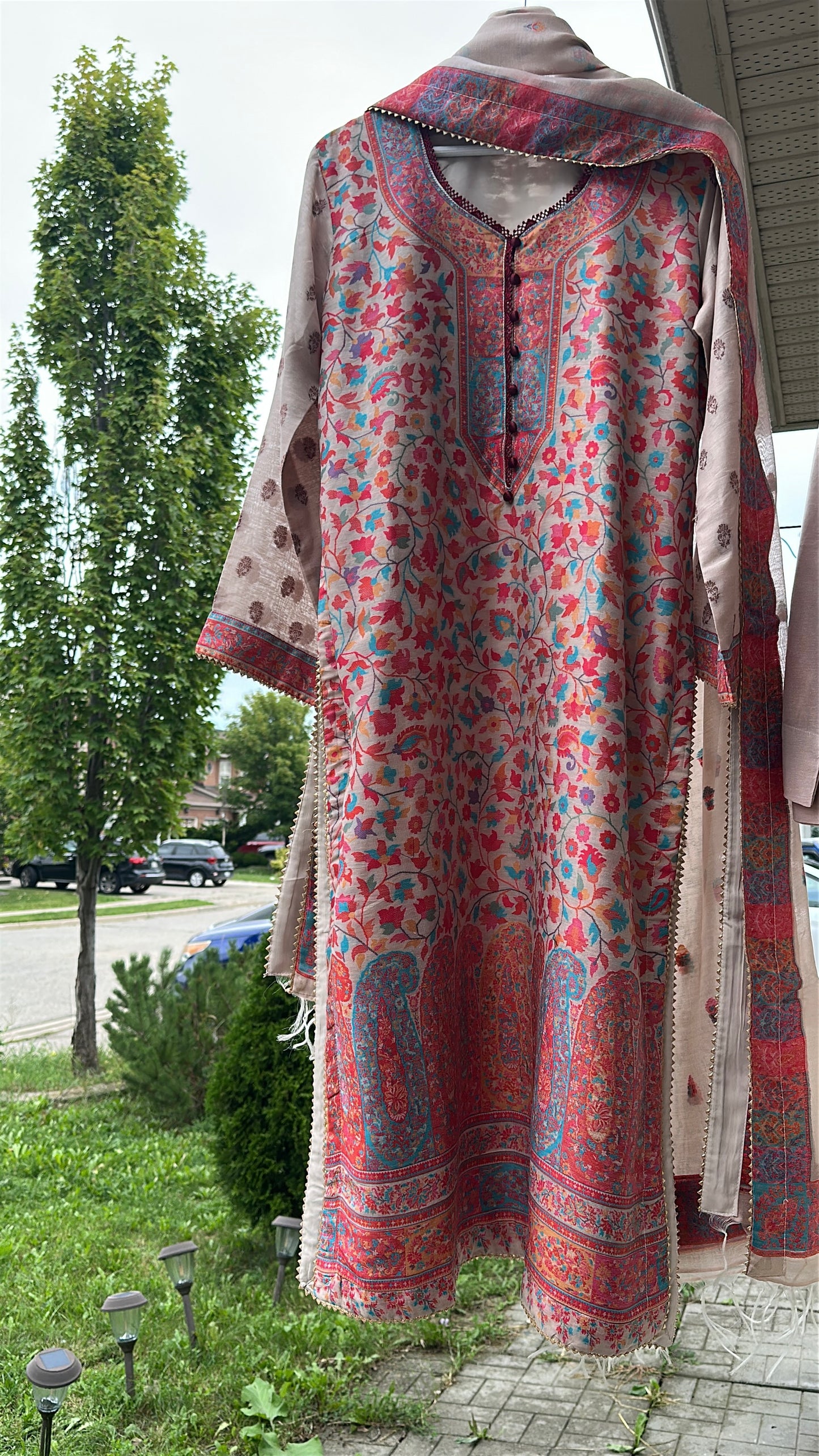 Naqsh-e-Kashmir — Kalamkari Heritage Pashmina Three-Piece Set