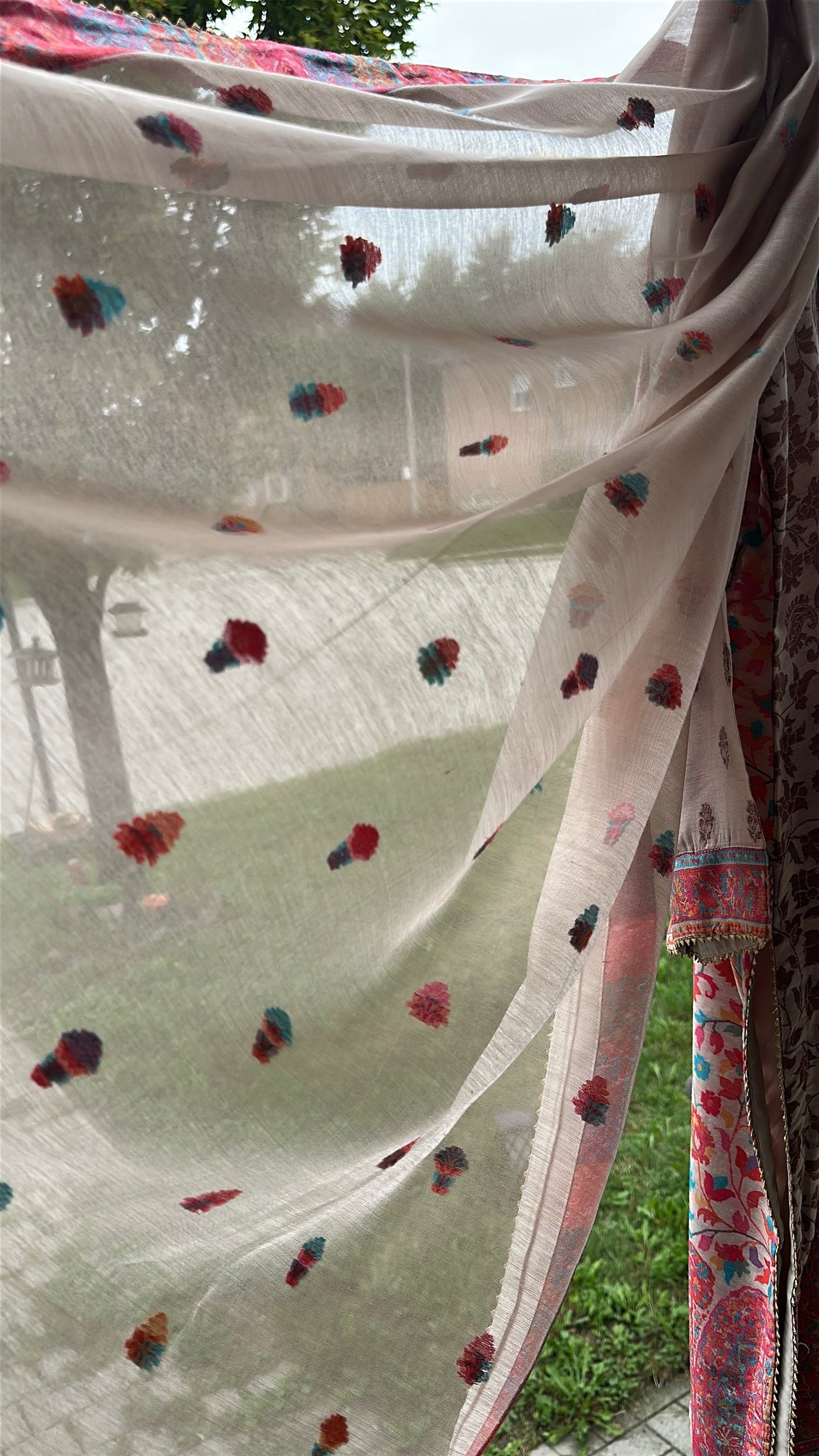 Naqsh-e-Kashmir — Kalamkari Heritage Pashmina Three-Piece Set