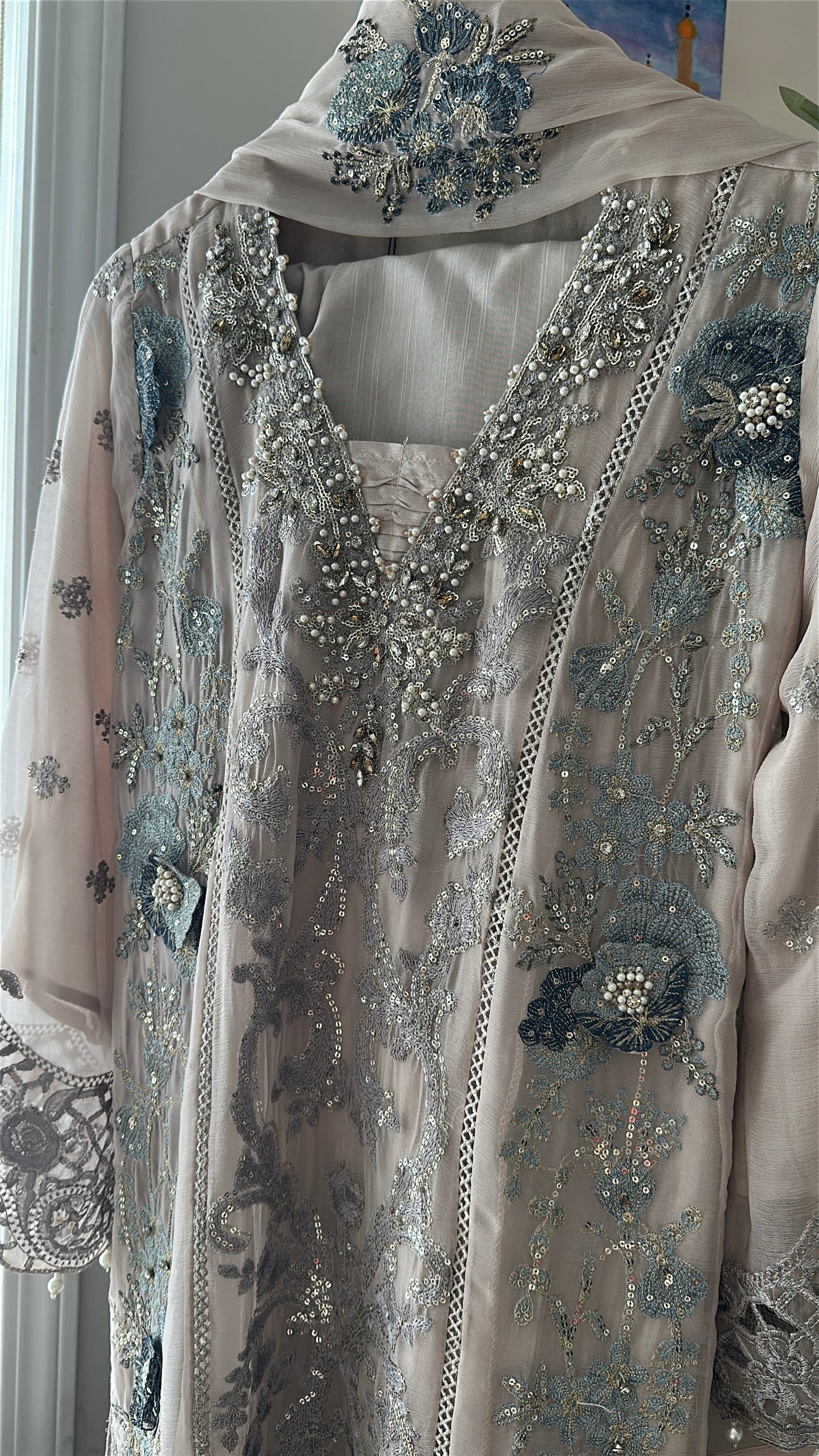 Mink Feroza Élan — Luxury Embellished Chiffon 3-Piece