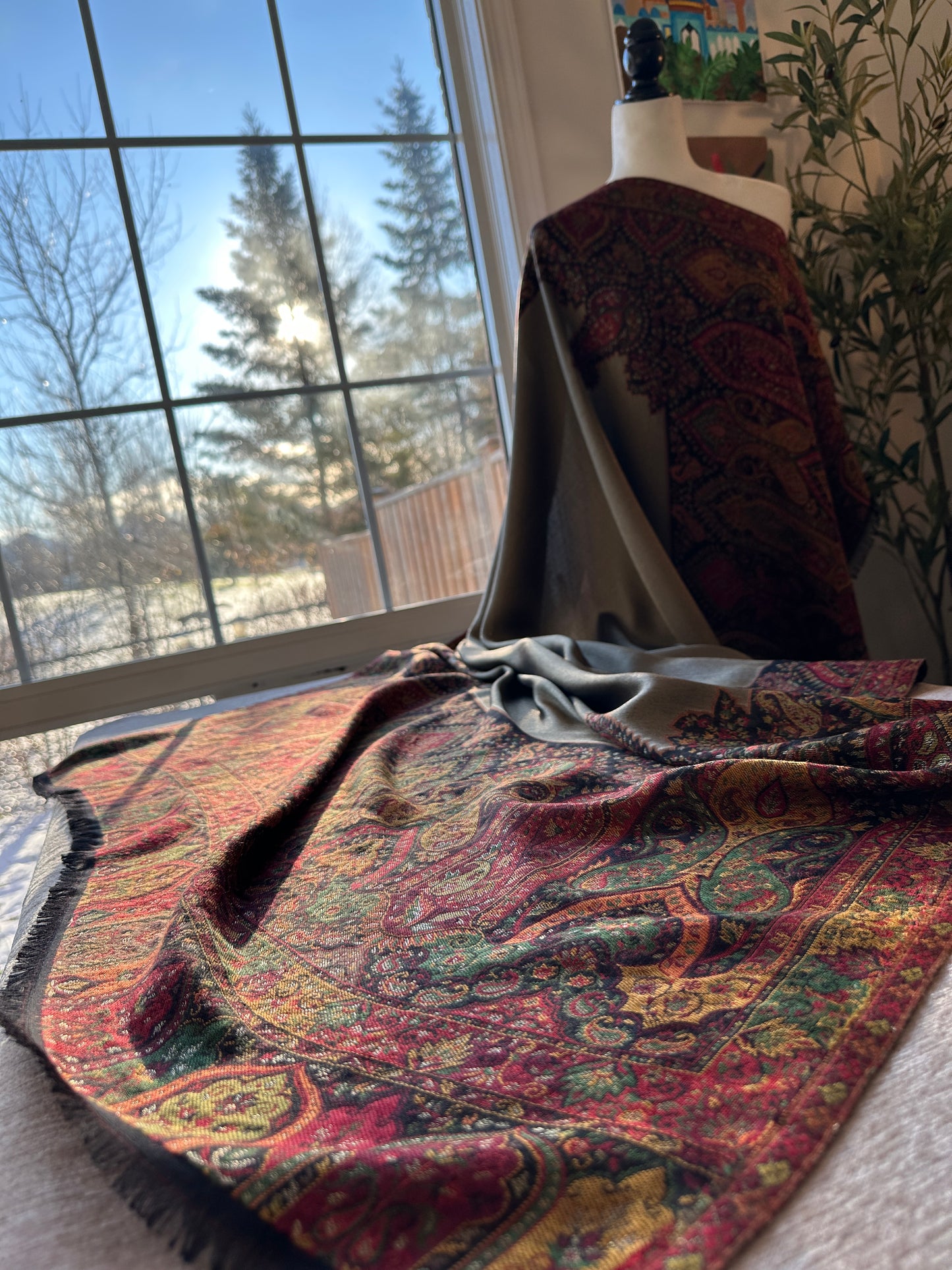 Ruby-Noor Kani – The Jewel-Toned Heritage Shawl