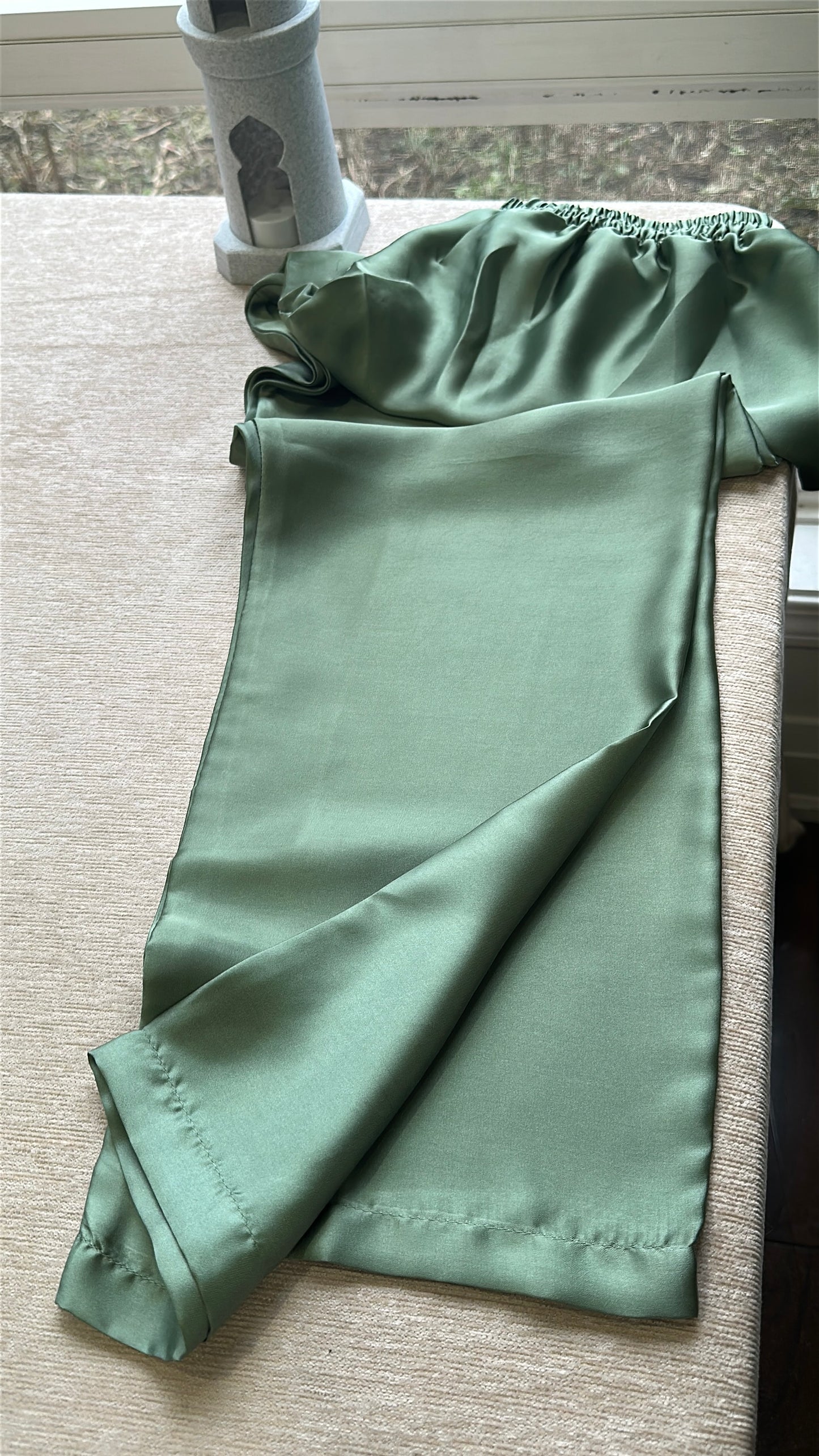 Sage Élan – Timeless Grace in Soft Silk