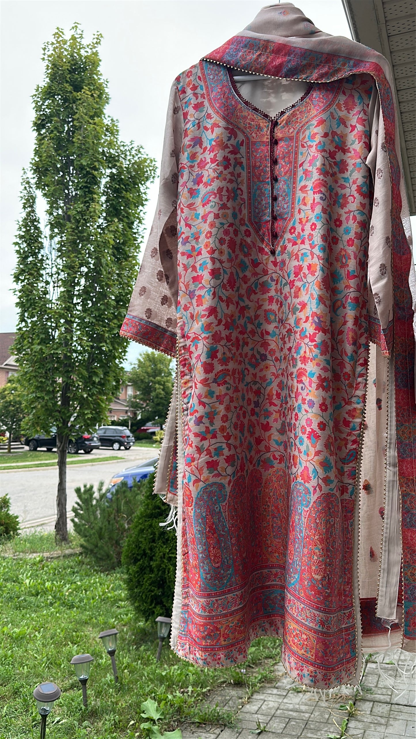 Naqsh-e-Kashmir — Kalamkari Heritage Pashmina Three-Piece Set