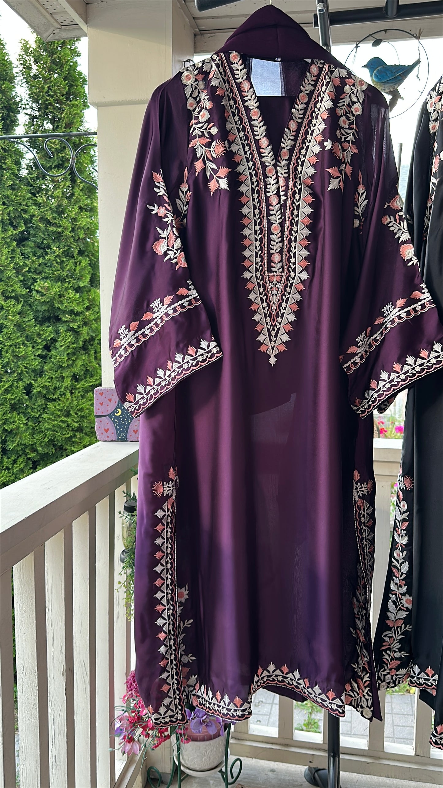 Mehr Mulberry — Embroidered Silk Kaftaan 3-Piece Set