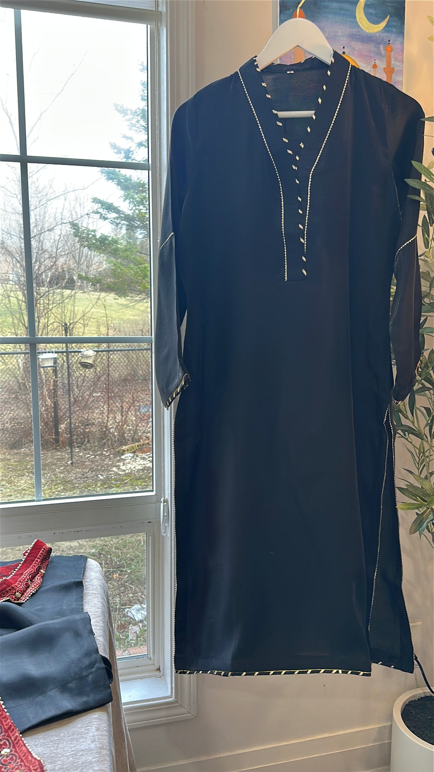 Ajrak Zarqash Noir Élan – Heritage Reimagined