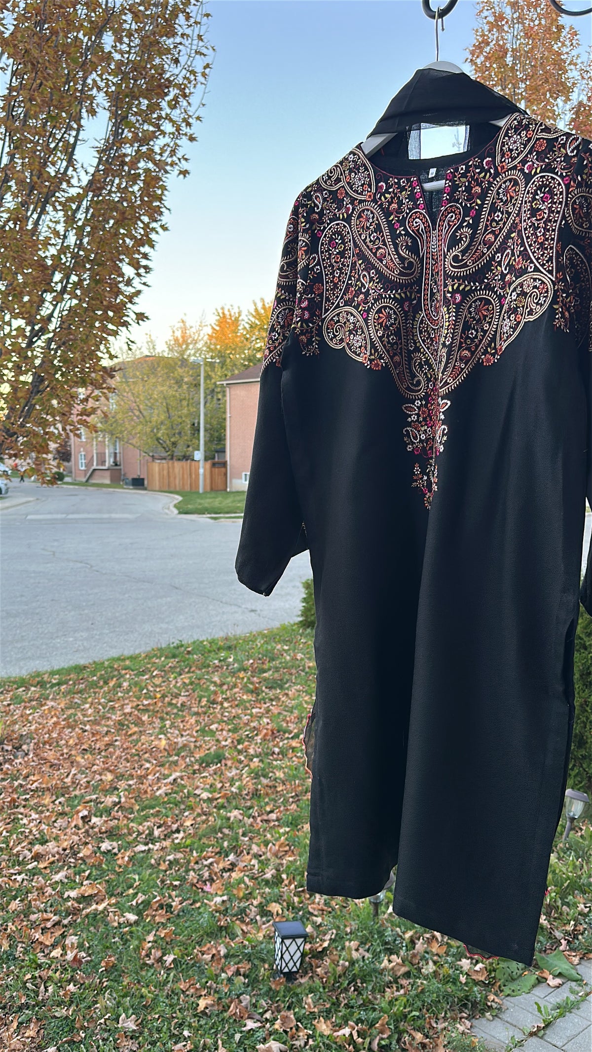 Midnight Bloom / Pure Pashmina Kashmira — 3-Piece Set