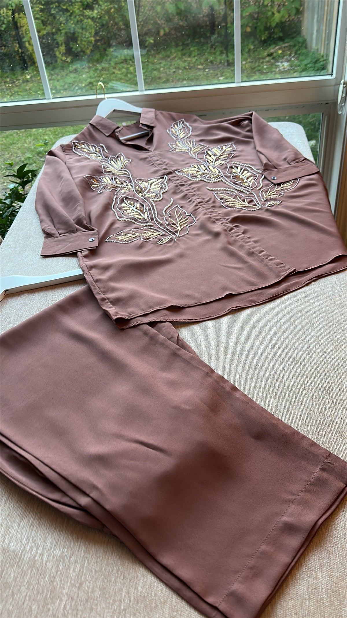Cinnamon Darchini — Hand-Embroidered Georgette Co-ord Set