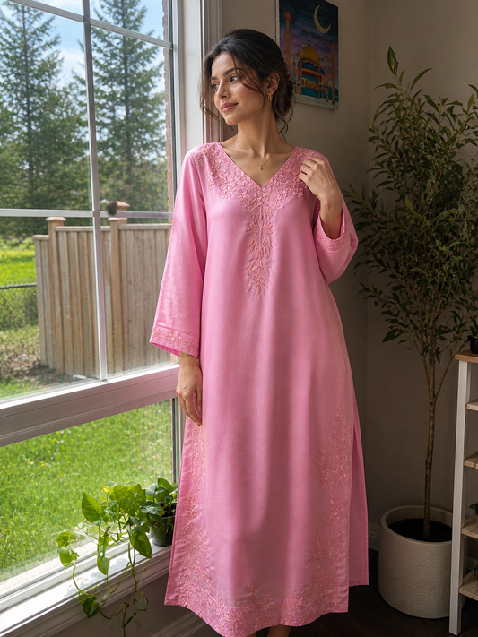 Rose Mist Élan – 2-Piece Kaftan Set