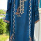 Blue Embroidered
