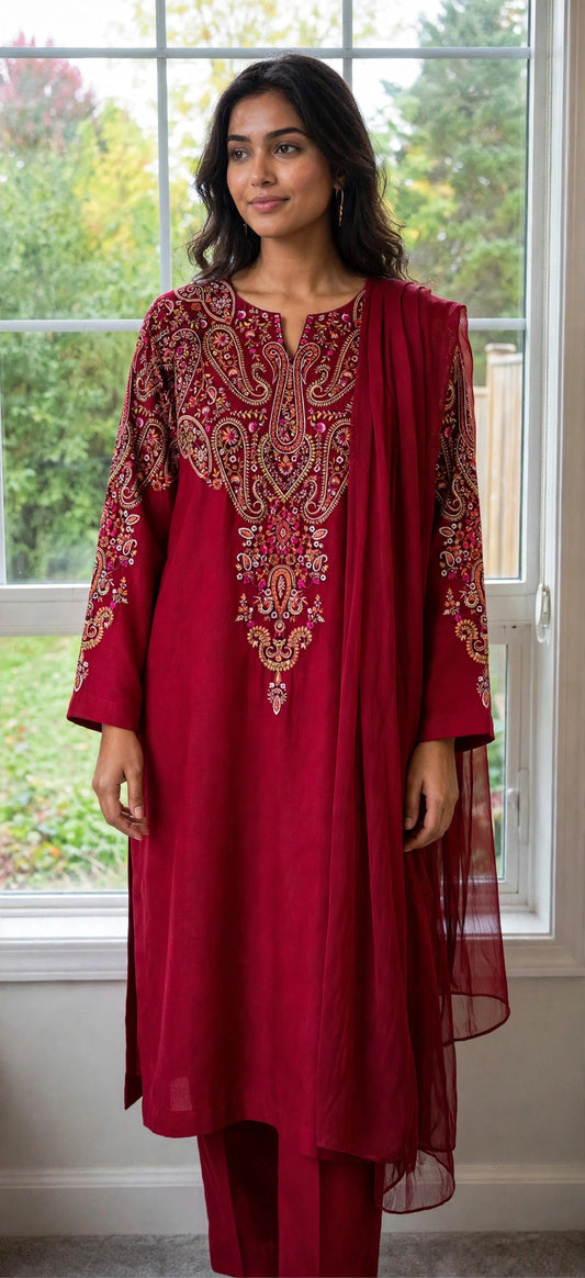 Ruby Rose / Pure Pashmina Kashmira — 3-Piece Set