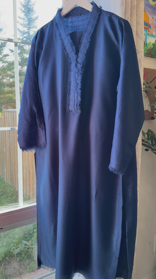 Midnight Mirage – Pashmina Cord Set (Navy Blue)