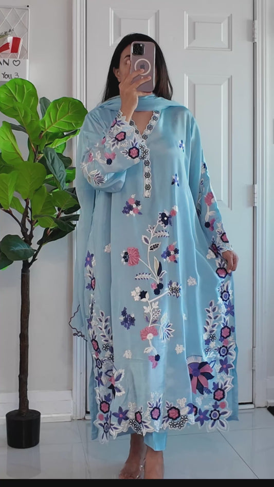 Azure Fleur Élan - kaftan set