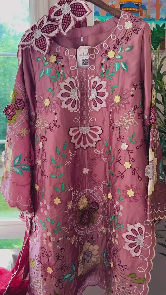 ROSÉ FLORENTINA — RUSSIAN SILK 3-PIECE SET